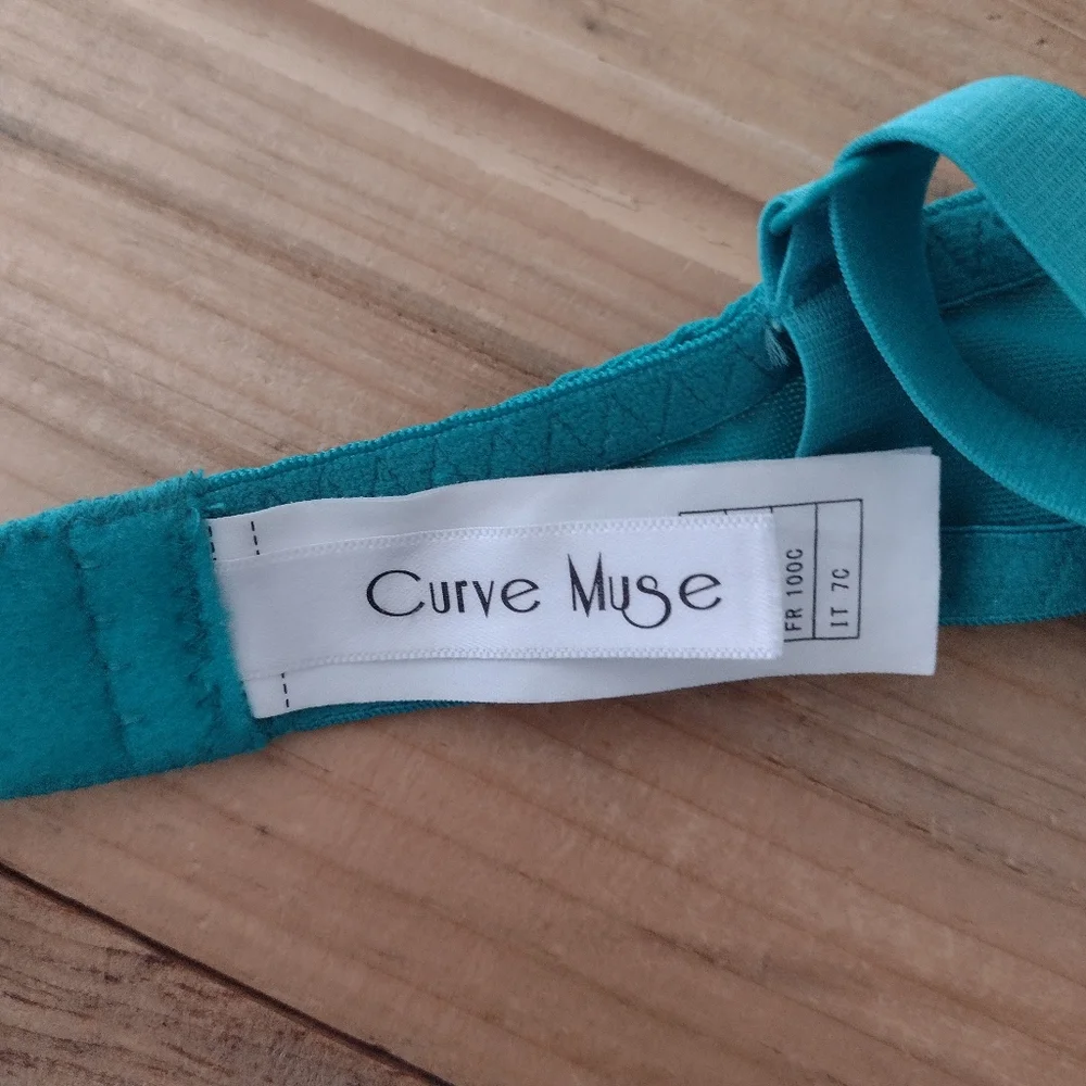 Curve Muse Teal Lace Underwire Bra Size 38C